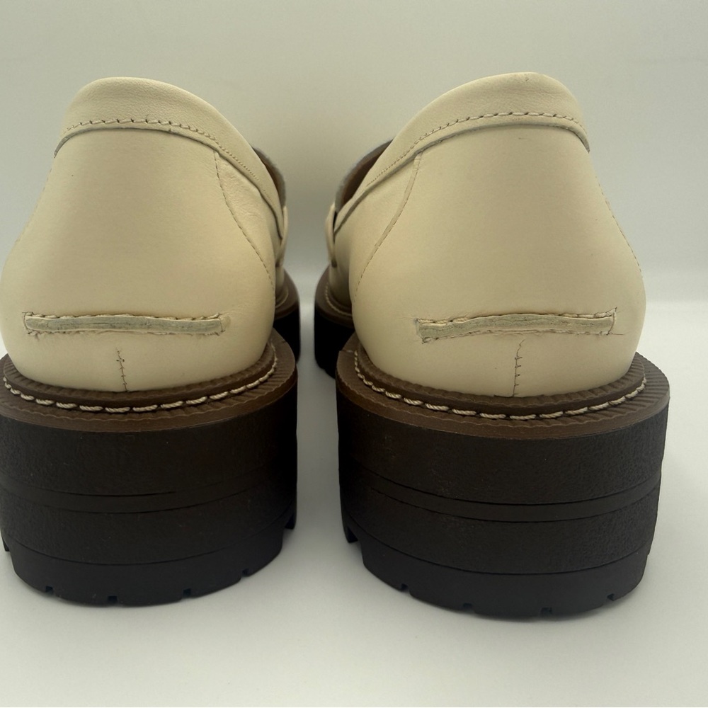 Sam Edelman Shoes Laura Women 8.5 Gold Horse Bit Modern Ivory Classic Loafers - Picture 4 of 10